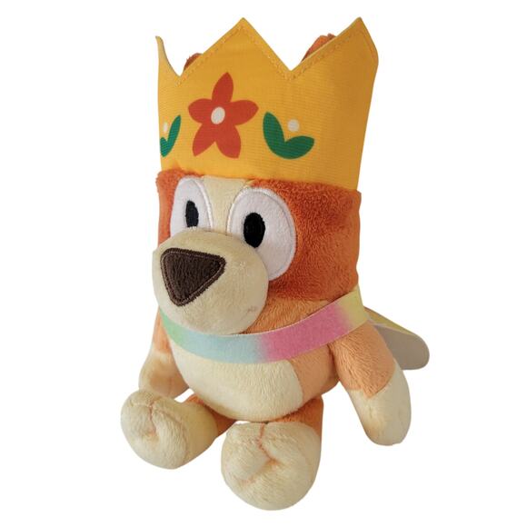 Bluey Princess Plush Toy 7" Just Play Rainbow Cape Crown Plushie Stuffie Dog - Picture 3 of 9
